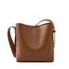 Zency Two-Layer Split Leather Large Bucket Shopper Shoulder Tote Bag – Commuter Handbag for Women