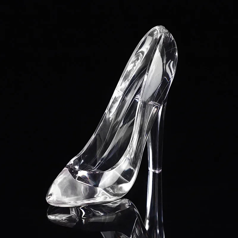 Cinderella Crystal Shoe Miniature Ornament - Acrylic High Heel Figurine for Kids Birthday, Wedding & Home Decor
