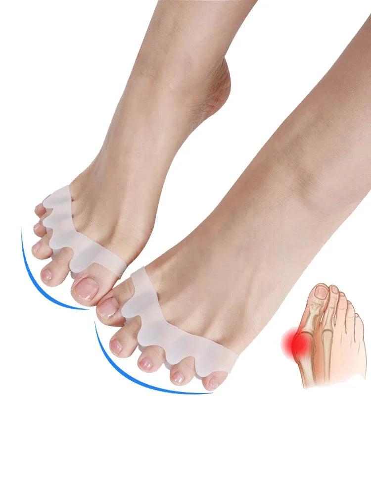 2-Pack Silicone Toe Separators Gel Bunion Corrector & Toe Straightener Spacer for Hammer Toe Relief