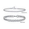 2-Pack Men's Stainless Steel Chain Bracelets — Twist Rope & Cuban Link, Silver Gold Black, 18/21/23 cm (7.1/8.3/9.1 in)