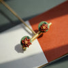 Handmade Polymer Clay Floral Wreath Earrings Set – Multicolor Christmas Holiday Studs