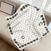 Twill Silk Square Scarf 90 x 90 cm (35.4 in) - Floral & Letter Print Women's Neck Kerchief Wrap