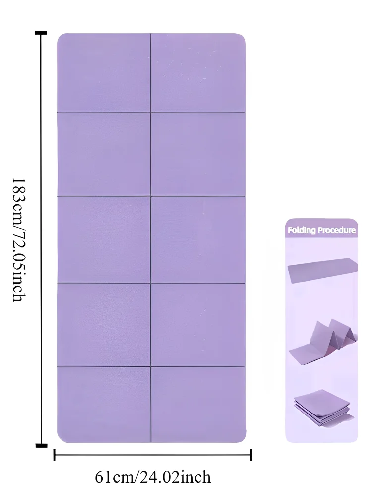 Foldable Yoga Mat 183 x 61 cm (72 x 24 in), 4mm – Eco-Friendly TPE Travel Mat | Double-Sided Non-Slip for Pilates, Yoga & Floor Workouts