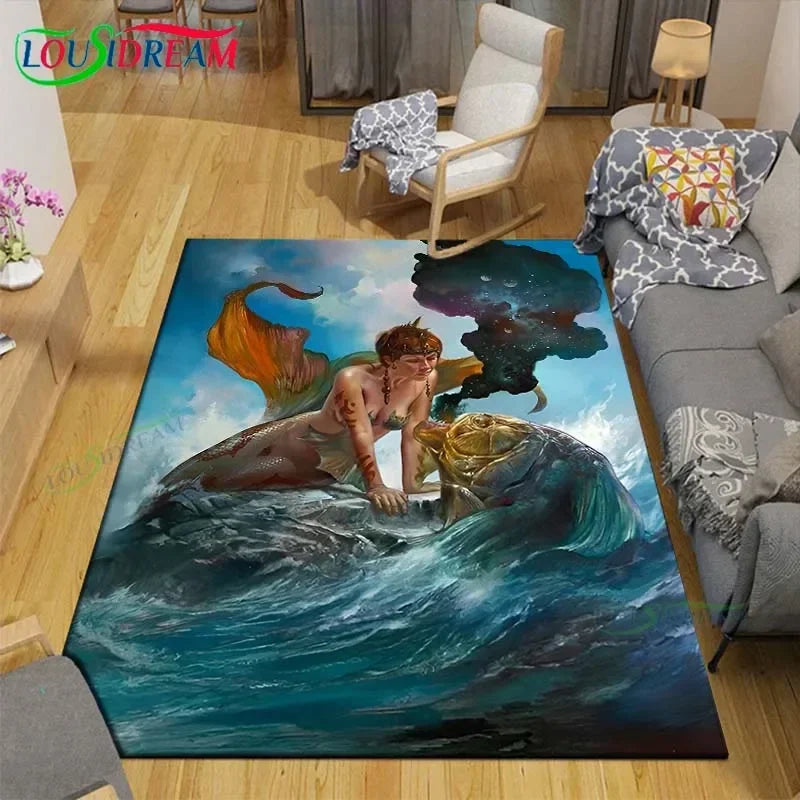 3D Mythical Beast Printed Area Rug Anti-Slip Polyester Carpet for Living Room, Kids Bedroom & Yoga Mat — Multiple Sizes (23.6×15.7–90.5×63 in / 60×40–230×160 cm)