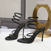 Snake Wrap Rhinestone Gladiator High Heel Sandals for Women Party Prom Evening Shoes