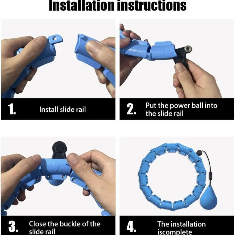 Detachable Fitness Hula Hoop for Women, Adjustable Waist Trainer & Abdominal Toning Ring – Portable Indoor/Outdoor Exercise Hoop