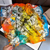70 x 70 cm (27.6 x 27.6 in) Floral Satin-Look Polyester Square Scarf - Women's Headscarf, Hijab, Hair Band & Wrist Wrap