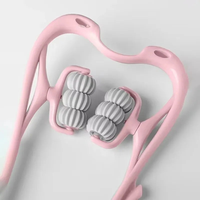 Six-Wheel Cervical Neck Massager Roller – Clip-On Manual Neck, Shoulder & Back Kneading Tool