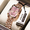 POEDAGAR Women’s Stainless Steel Quartz Watch – Rectangle Dial, Water-Resistant 3ATM with Date & Gift Box