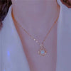 Pearl Bead Choker Necklace Gold Link Chain Ball Pendant - K-Pop Goth Collar for Women