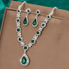 3-Piece Women's Crystal Drop Necklace & Earrings Set for Wedding and Evening