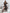 Women's V-Neck Retro Print Chiffon Knee-Length Dress Elastic Waist Side Slits 3/4 Sleeve A-Line