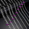Figaro Link Chain Necklace for Men & Women – Stainless Steel, Gold-Plated or Steel Finish, 45–60 cm (17.7–23.6 in), Widths 3–10 mm