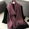 Women’s Long Winter Scarf – Cashmere Blend Shawl Hijab Wrap, Solid Colors, 200×33 cm (79×13 in) – 62 Colors