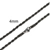 Twisted Rope Chain Necklace for Men & Women — Stainless Steel, 16–36 in (40–91 cm), 2–5 mm, Gold or Silver