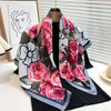 90 x 90 cm (35 x 35 in) Twill Silk-Feel Square Scarf – Women’s Luxury Tree Print Head Scarf, Shawl, Hijab, Bandana