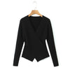 Plus Size 4XL Women's V-Neck Knitted Pullover Sweater Cross Front Slim Fit Jumper - Autumn/Winter