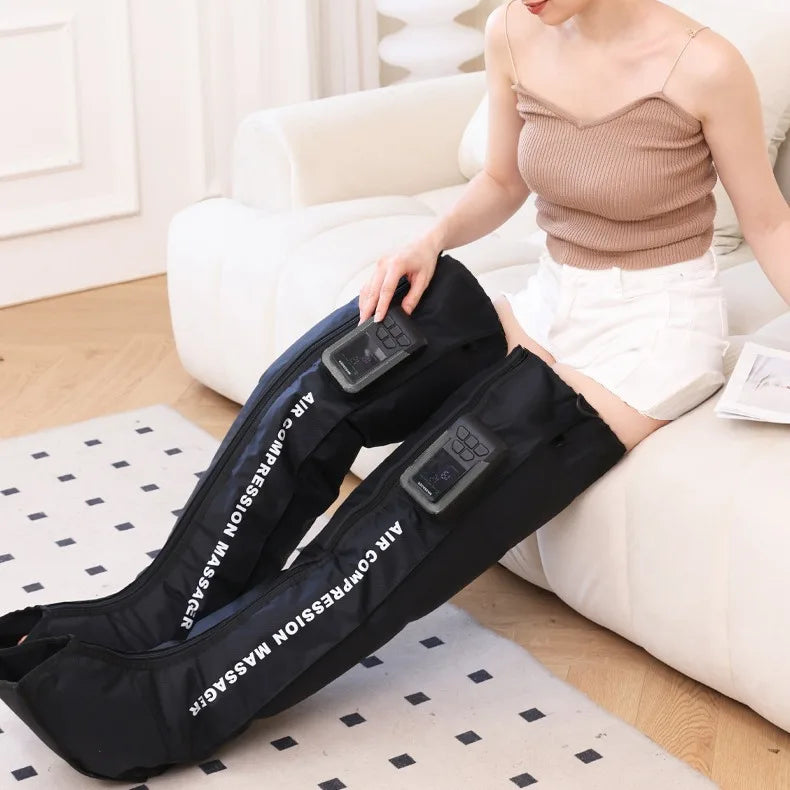 Wireless Air Compression Leg Massager Boots - Large 360° Airbag Foot & Calf Massage for Improved Circulation, 2000mAh
