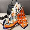 Satin-Look Square Scarf 27.6 x 27.6 in (70 x 70 cm) Cat Print Headscarf, Neck Wrap & Bandana for Women