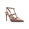 Gladiator Heeled Sandals for Women Rivet Ankle Strap Patent Leather Thin High Heels (6–10 cm / 2.4–3.9 in)