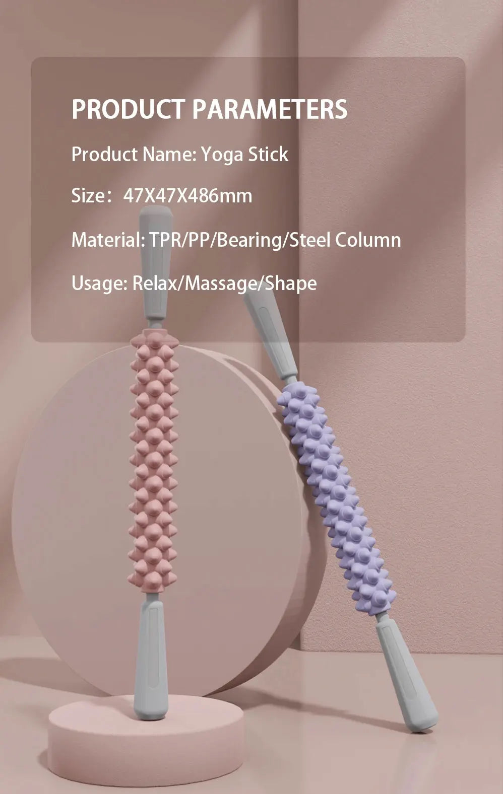 Wolf Tooth Muscle Massage Stick Roller - TPE Deep Tissue Massager for Calves, Thighs, Arms & Forearms, Yoga & Fitness Recovery