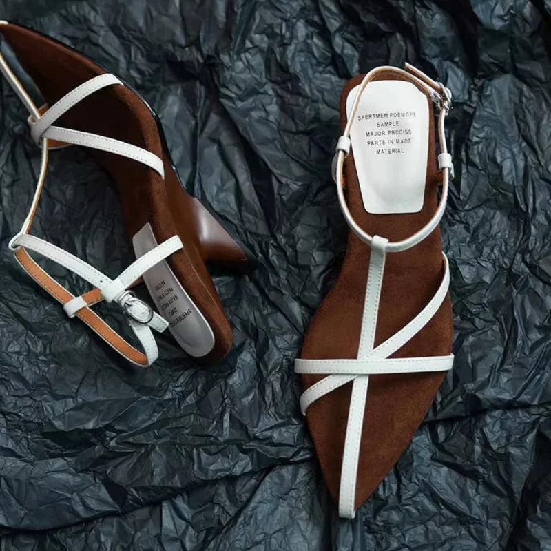 Women's Patent Leather Slingback Sandals - Mid Heel 3–5 cm (1.2–2.0 in) Buckle Strap Wedding & Formal Heels