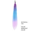 Christmas Color Braid Ponytail Extension with Elastic Tie - Straight Sleek Tube Wrap, Heat-Resistant Synthetic Hair
