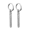 Unisex Gothic Cross Stainless Steel Drop Stud Earrings - Punk Rock Hip Hop Street Jewelry, 1 Pair