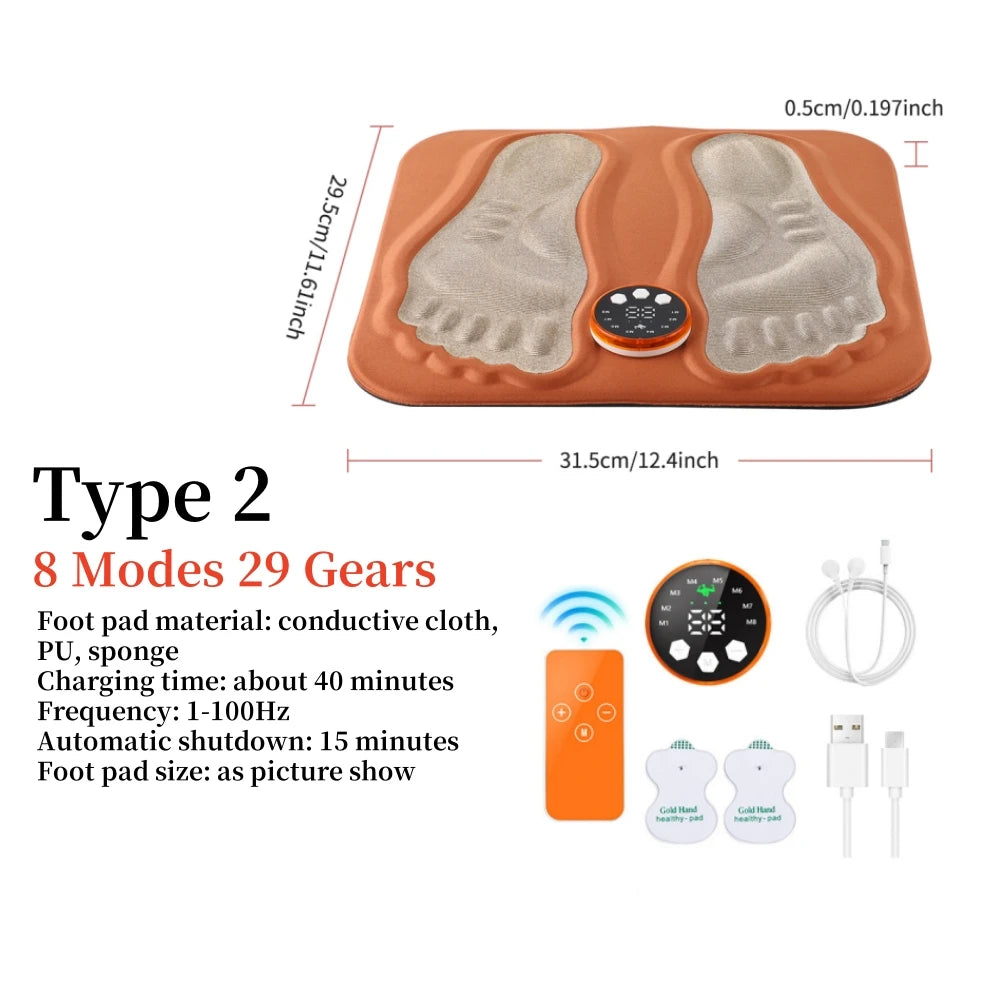 3D Foot Massage Mat – Electric EMS Leg Massager Pad, USB Rechargeable for Blood Circulation, Edema Relief & Muscle Relaxation