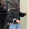 Women’s Lace-Up Knitted Pullover — Y2K Long-Sleeve Loose Sweater (Autumn/Winter)