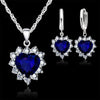 Certified Heart Cubic Zirconia Necklace & Earrings Set — Classic Engagement Bridal Jewelry for Women