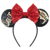 Sequin Snowflake Mouse Ear Headband with 5\" (12.7 cm) Bow – Kids & Adults Festival Party Cosplay Hairband