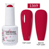 Red Semi-Permanent UV Gel Nail Polish 15ml (0.5 fl oz) Top & Base Hybrid