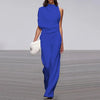 Off-Shoulder Wide Leg Jumpsuit for Women, High Waist Office Romper with Full-Length Flare Pants – Spring/Summer