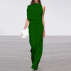 Off-Shoulder Wide Leg Jumpsuit for Women, High Waist Office Romper with Full-Length Flare Pants – Spring/Summer