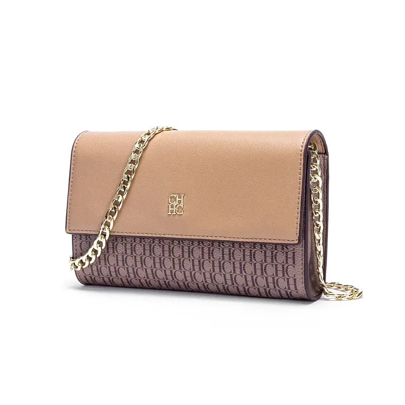 Women's Chain Crossbody Bag – Light Luxury Sequined Letter Flap Clutch with Adjustable Chain Strap
