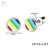 2-Pack Stainless Steel 20G (0.8mm) Butterfly Star Heart Stud Earrings 6mm (0.24in) Silver Tragus Helix Cartilage Piercing
