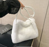 Faux Fur Shoulder Bag for Women – Luxury Plush Hobo Handbag, Winter Warm Soft PU Purse