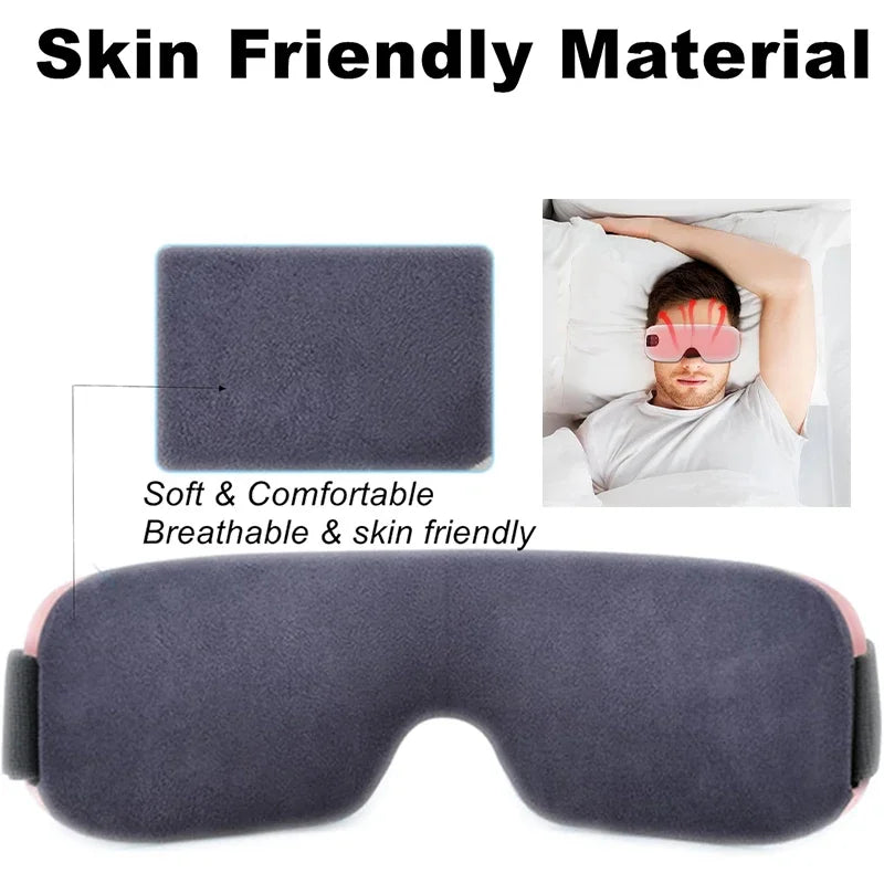 4D Bluetooth Heated Eye Massager — Smart Airbag Vibration, Hot Compress Eye Spa for Fatigue & Anti-Wrinkle