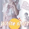 Kawaii Jirai Kei Lolita Y2K Japanese Style Blouse with Peter Pan Collar Long Sleeve Sweet Aesthetic Top for Women