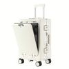Front-Opening Spinner Luggage with USB Charging Port – Aluminum Alloy Frame Carry-On & Checked Suitcase