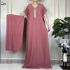Women's Summer Kaftan Abaya – Loose Muslim Prayer Robe with Scarf, Traditional African & Islamic Dress
