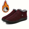 Women's Waterproof Non-Slip Plush-Lined Low-Top Snow Boots, Ankle Hiking Shoes
