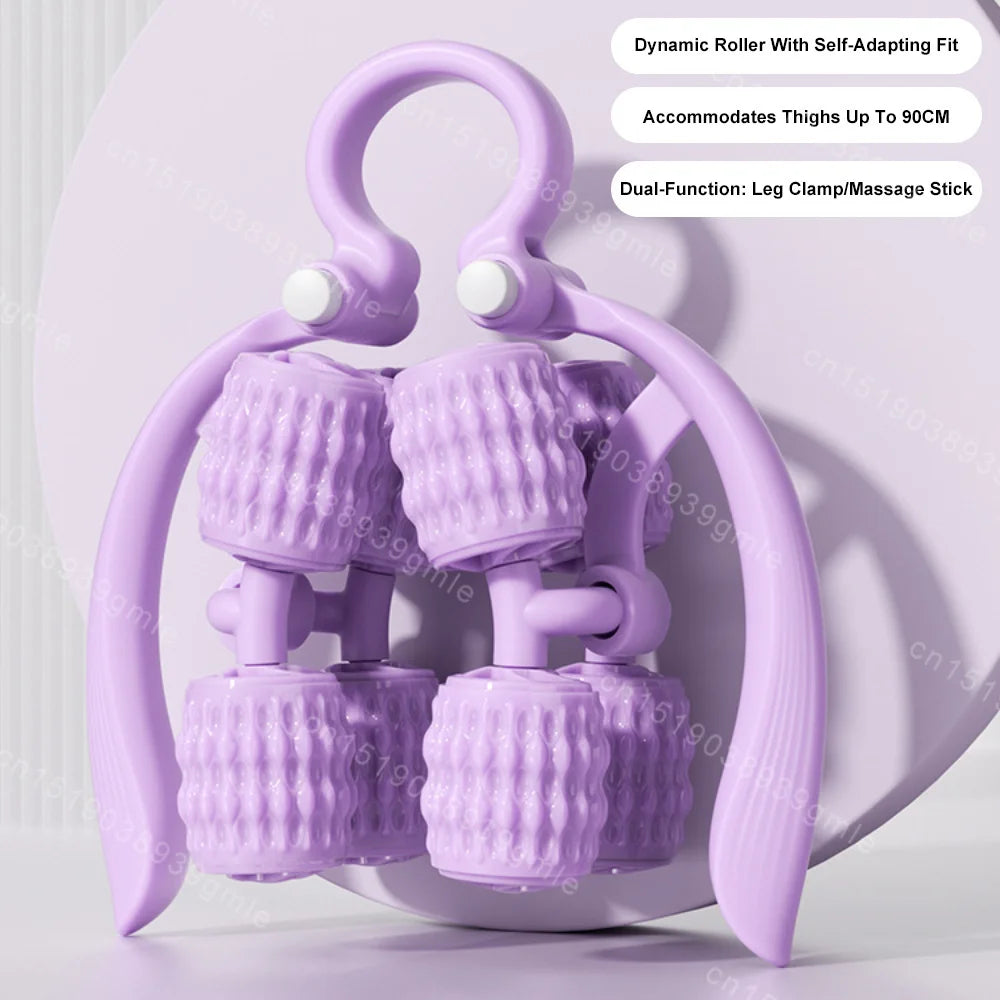 8-Wheel Full-Coverage Leg & Thigh Massage Roller — Anti-Cellulite Calf, Arm & Waist Muscle Massager