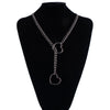 Heart Slip Chain Choker Necklace for Women, Adjustable Punk Rock Goth Love Chain Gift