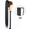 34-Inch (86 cm) Clip-In Synthetic Ponytail Hair Extension — Blonde Wrap-Around Long Straight Hairpiece