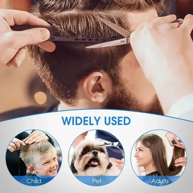 2-Piece V-Shape Flat Comb and Haircutting Scissors Set — Salon Hair Styling Tool