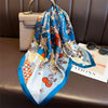 Luxury Horse Print Silk-Feel Square Scarf 70 x 70 cm (27.6 x 27.6 in) – Women's Neck, Hair, Foulard, Bandana