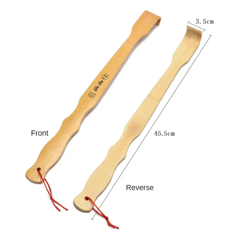 Durable Bamboo Back Scratcher & Wooden Body Roller Stick – Ergonomic Massager for Neck, Back & Shoulders
