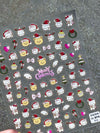 Pink Christmas Tree 5D Embossed Nail Art Stickers – Snowflake & Star Self-Adhesive Decals (4.06 x 3.15 in / 10.3 x 8 cm)